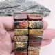10x20mm Rectangle Shape Natural Picasso Jasper Slice Spacer Beads 20ct