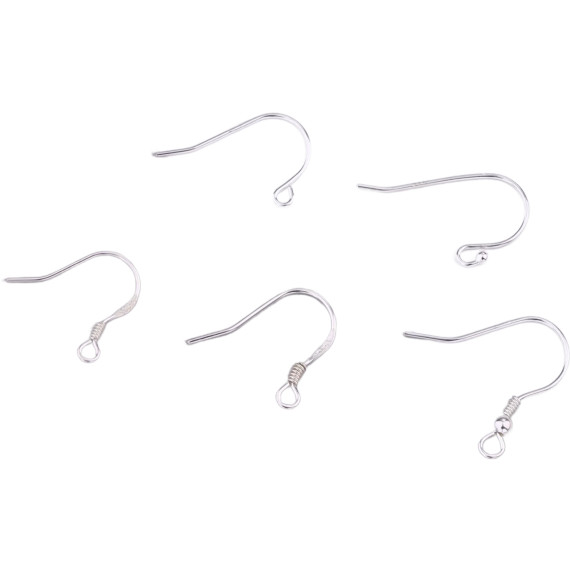Loop End Solid .925 Silver Earring Hooks 6pk