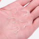 Loop End Solid .925 Silver Earring Hooks 6pk