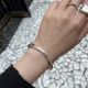 Trendy Arc Design .925 Sterling Silver Ladies Cuff Bangle