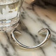 Trendy Arc Design .925 Sterling Silver Ladies Cuff Bangle