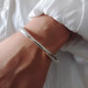 Vintage Wavy Geometric Bangle Bracelet 925 Sterling Silver