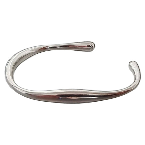 Vintage Wavy Geometric Bangle Bracelet 925 Sterling Silver