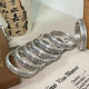 Carved Prajnaparamita Heart Sutra Lotus Flower Bracelet Silver Plated