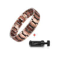 Pure Copper Magnetic Link Chain Bracelet, Unisex, Pain Relief Therapy