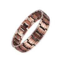Pure Copper Magnetic Link Chain Bracelet, Unisex, Pain Relief Therapy