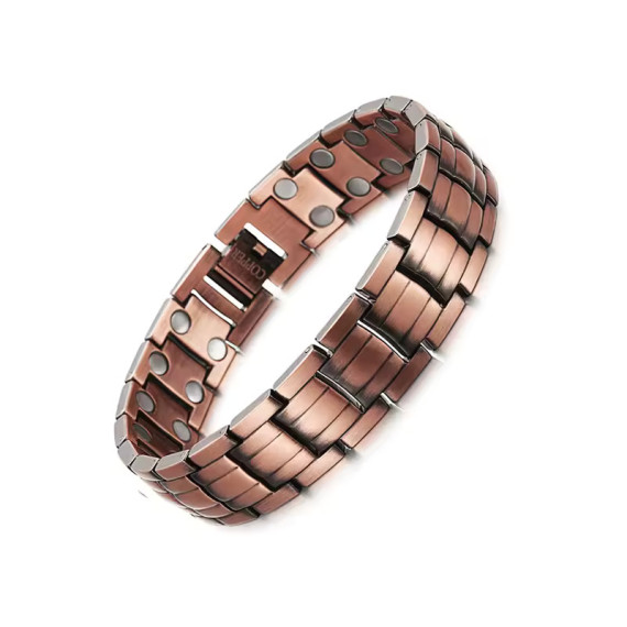 Pure Copper Magnetic Link Chain Bracelet, Unisex, Pain Relief Therapy