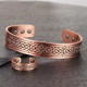 Pure Copper Celtic Carved Cuff Bangle Bracelet and Ring Set, Adjustable With 6 Magnets 15-18cm Pure Copper Celtic Carved Cuff Bangle Bracelet and Ring Set, Adjustable With 6 Magnets 15-18cm