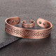Pure Copper Celtic Carved Cuff Bangle Bracelet and Ring Set, Adjustable With 6 Magnets 15-18cm Pure Copper Celtic Carved Cuff Bangle Bracelet and Ring Set, Adjustable With 6 Magnets 15-18cm