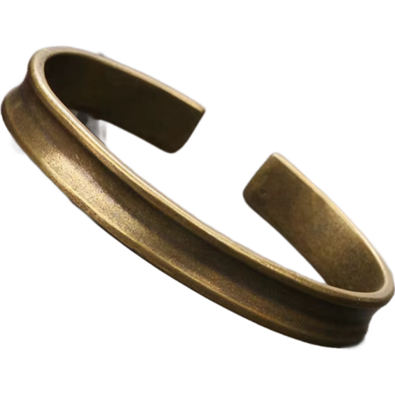 Brass Royal Bangle Ancient Women Wristband Cuff, Antique Brass Finish Unisex Adult, Adjustable