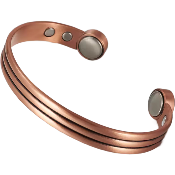 Vintage Pure Copper Magnetic Healing Bracelet, Adjustable Cuff Style with 9 Magnets