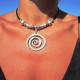 Bohemian Retro Exaggerated Metal Spiral Pendant Necklace