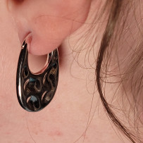 Simply Shiny Hammered Hoop Sterling Silver Earrings 