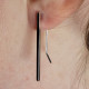 Manual Long Line Drop Earrings Sterling Silver 