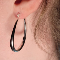 Smooth Circle Hoop Earrings Sterling Silver