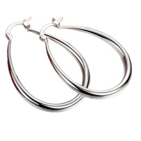 Smooth Circle Hoop Earrings Sterling Silver