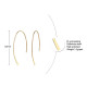 Minimalist Curved Wishbone Drop Earrings, Gold-Tone, Geometric Design