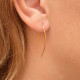 Minimalist Curved Wishbone Drop Earrings, Gold-Tone, Geometric Design