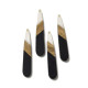 Vintage Style Teardrop Dangle Earrings, Black Resin and Wood, Hook Design