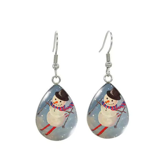 Snowman Teardrop Earrings