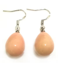 Pale Pink Raindrop Fresh Water South Sea Pearl Earrings With Sterling Silver Hooks