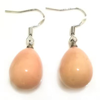 Pale Pink Raindrop Fresh Water South Sea Pearl Earrings With Sterling Silver Hooks