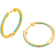 Blue Zircon Hoop Earring Classic Gold Color Wedding Jewelry