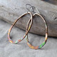 Vintage Teardrop Flame Painted Earrings Copper Silver Multi-Color Vintage Teardrop Flame Painted Earrings Copper Silver Multi-Color