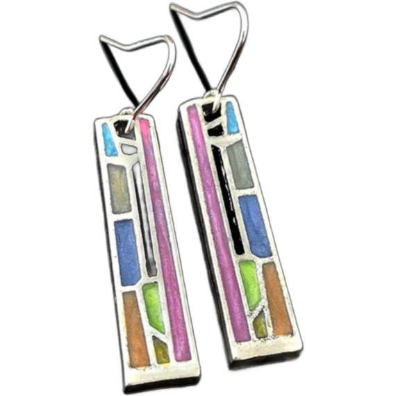Bohemian Tribal Mix Color Geometry Hollow Out Dangle Drop Earrings