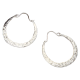 Vintage Style Hammered Silver Hoop Earrings, Textured Round Loop Design