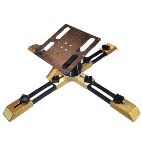 Tilting and Spinning Puzzle Turntable Platform for Jigsaw Puzzles and Board Games With Adjustable Legs Gold and Black