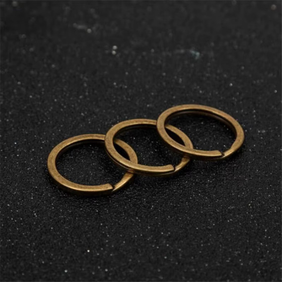 30mm Antique Bronze Flat Keyrings Metal Split Ring 5pk
