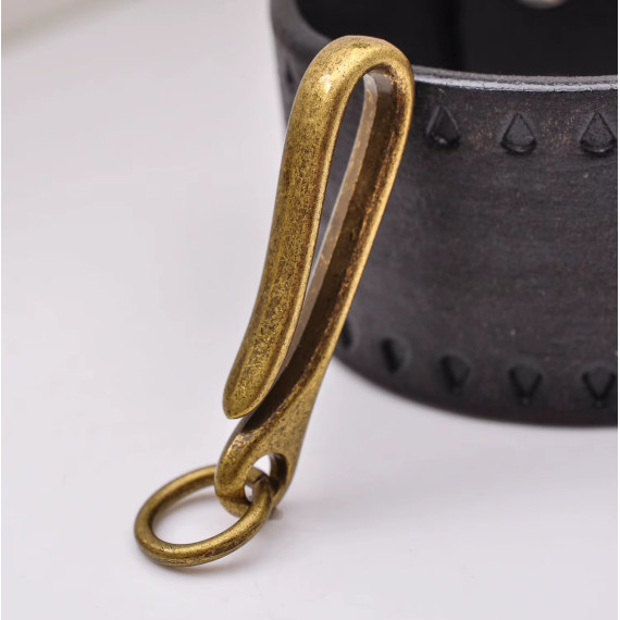 Antique Brass Keychain Belt Clip