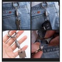 Titanium Quick Release Key Ring Knurled
