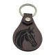 Leather Horse Head Keychain, 6 Colors, PU Leather Material with Metal Ring