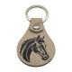 Leather Horse Head Keychain, 6 Colors, PU Leather Material with Metal Ring