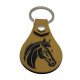 Leather Horse Head Keychain, 6 Colors, PU Leather Material with Metal Ring