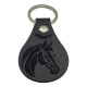 Leather Horse Head Keychain, 6 Colors, PU Leather Material with Metal Ring