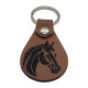 Leather Horse Head Keychain, 6 Colors, PU Leather Material with Metal Ring