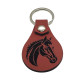 Leather Horse Head Keychain, 6 Colors, PU Leather Material with Metal Ring