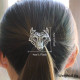 Viking Celtic Wolf Elastic Ponytail Headband Hair Tie Silver