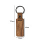 Rectangular Wood Keychain Blanks With Leather Strap 5pk